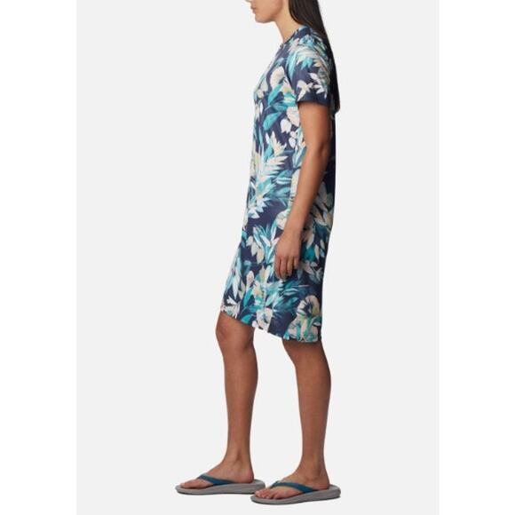 Columbia Fork Stream Floral Dress - Womens Small - Navy/Teal/Peach/Yellow - NWT - Picture 5 of 8